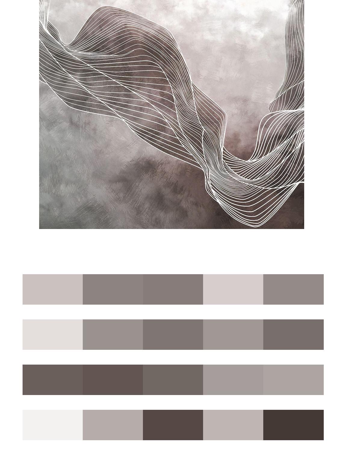 Абстрактные линии на туманном фоне цвета